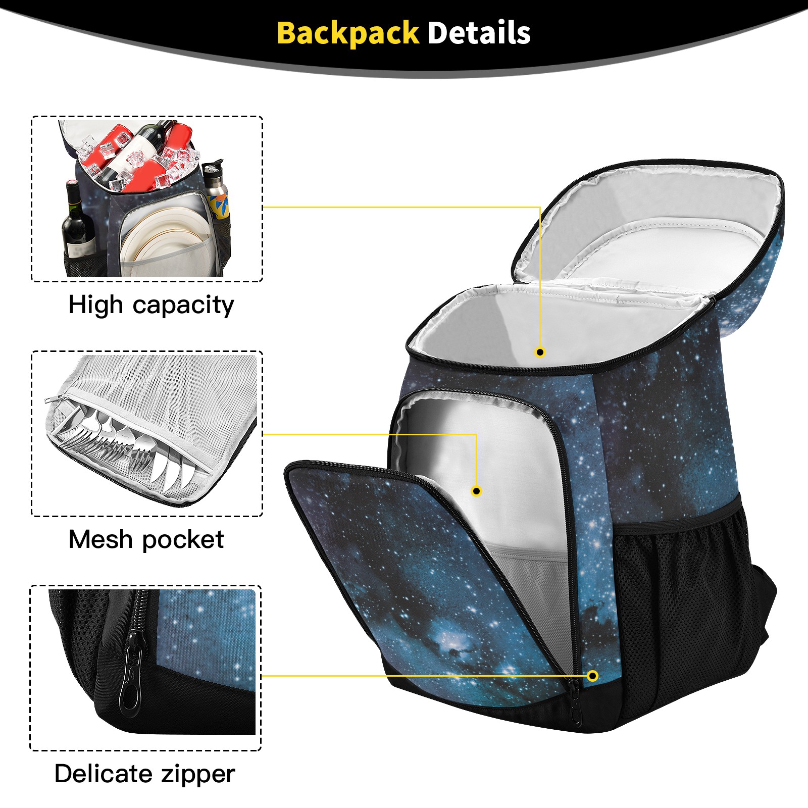 Picnic backpack cooler bag/ lunch bag