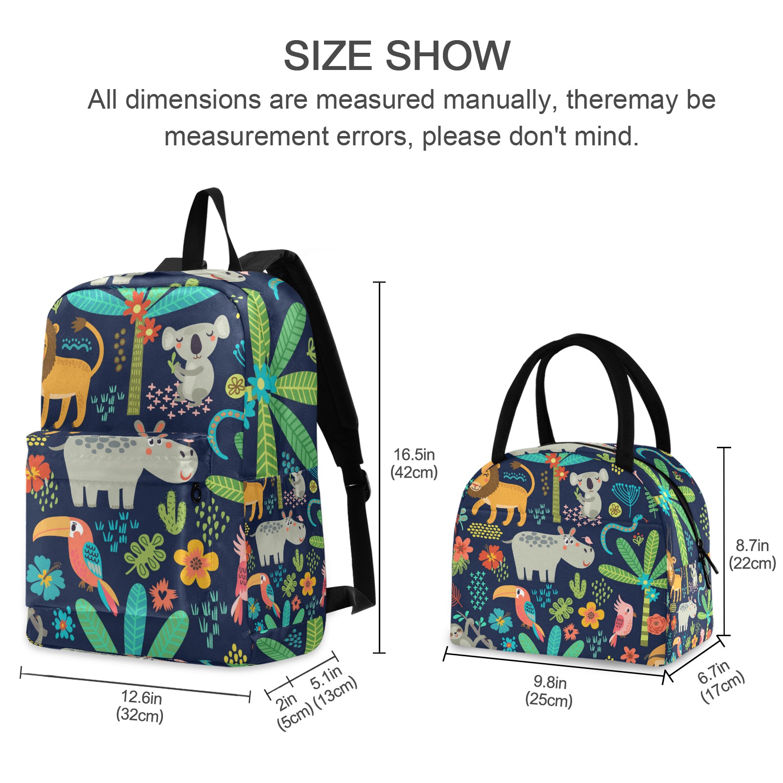 custom print Kids' Backpacks with lunch bag sets